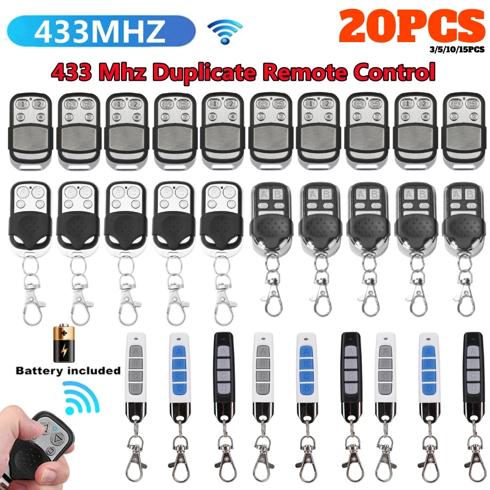 

20/3PCS Smart Copy 433mhz Remote Control Duplicator 4 Button Electric Garage Door Gate Remote Cloning 433.92 MHz Transmitter