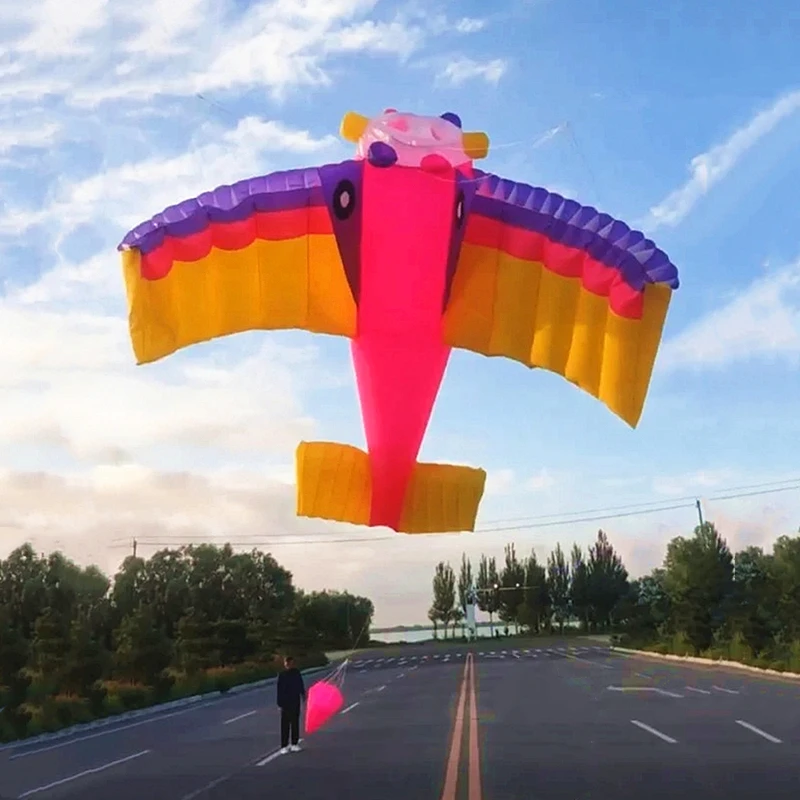 Envío Gratis, cometa de avión de doble línea para adultos, juguetes al aire libre, manga de viento, pipa inflable, línea de bobinado, pipa deportiva, juguetes para exteriores