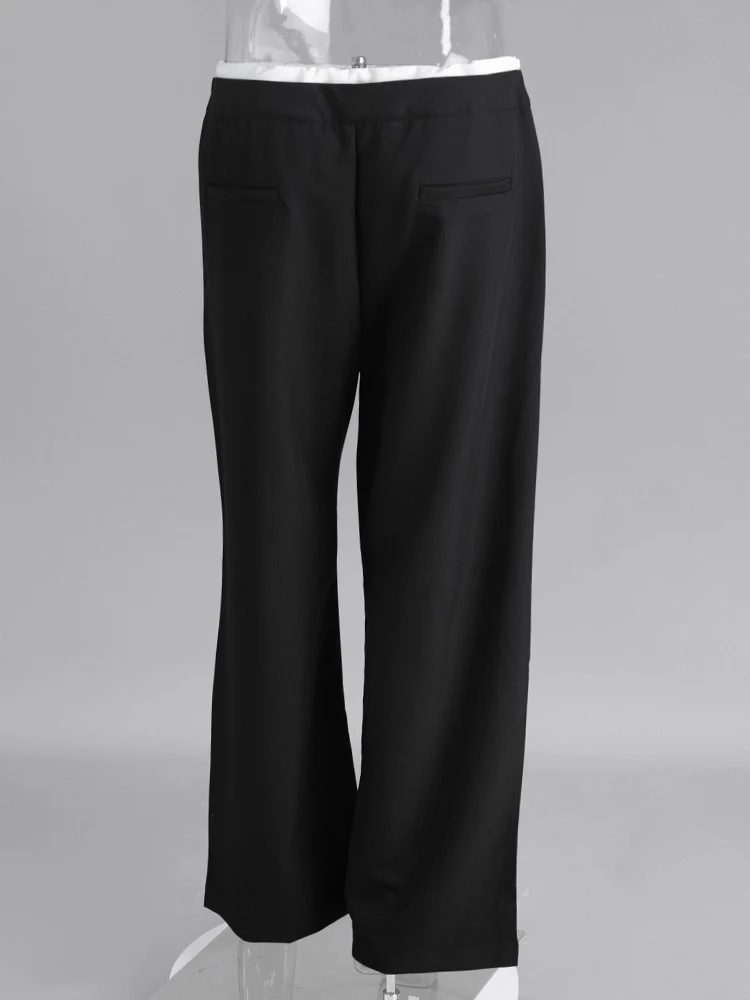 Mueyaruho 2025 Spring Summer Women Solid Office Trousers High Waist Loose Fit Pants Female
