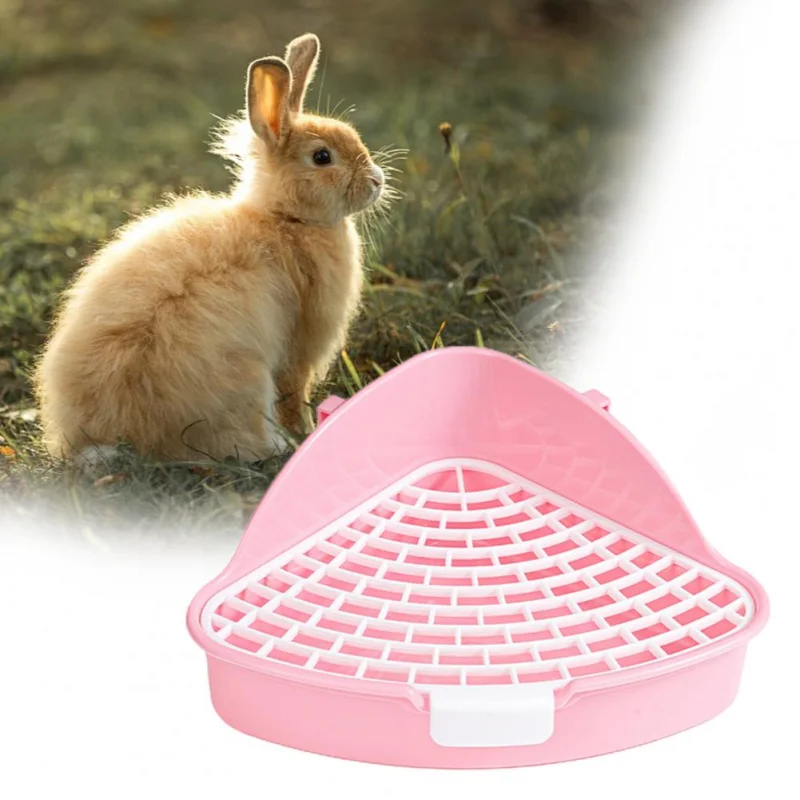 Medium Rabbit Litter Box Bunnies Corner Toilet Box for Ferret Hamster Dragon Cat Guinea Pig Dutch Pig Supplies