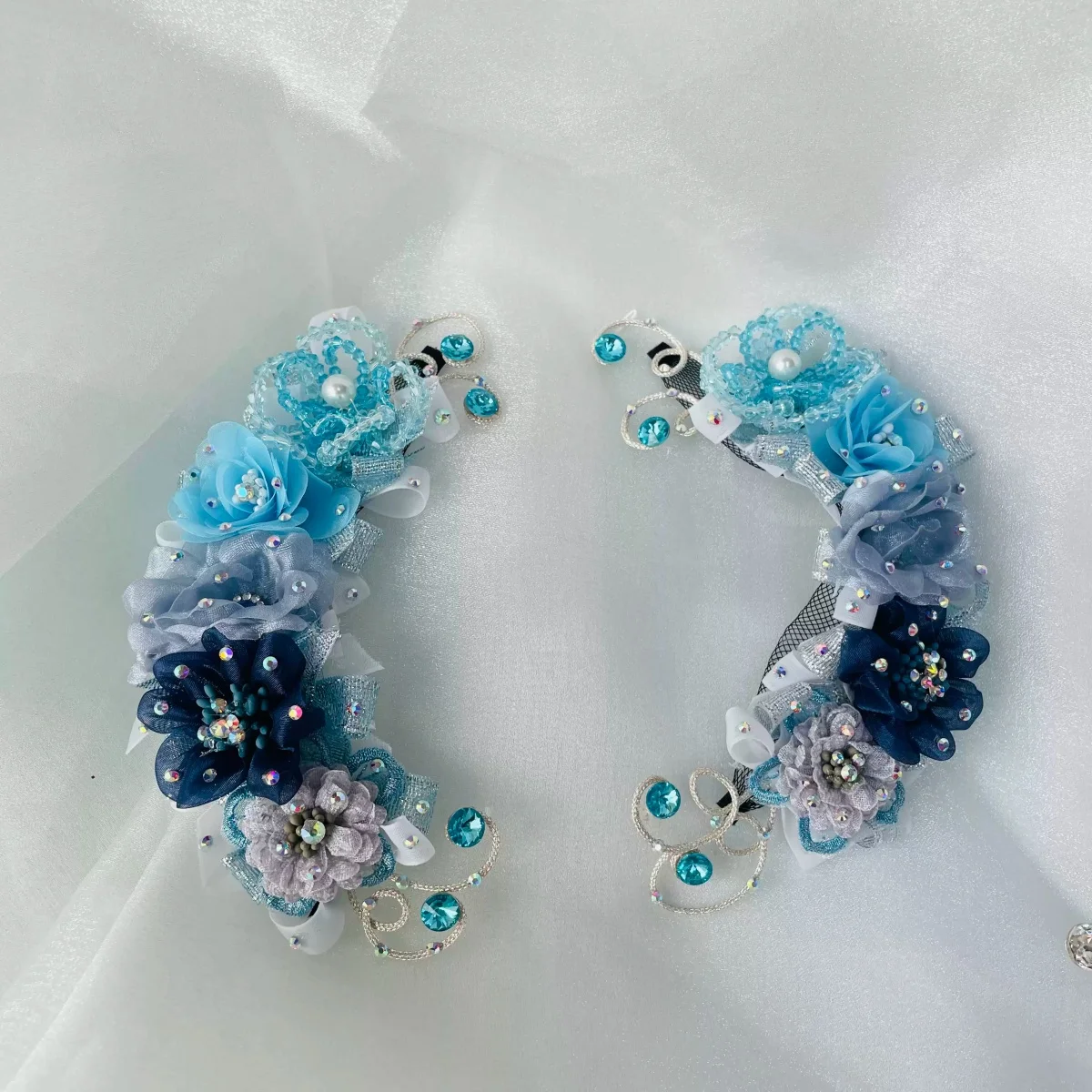 Ballet Headwear Variations Unable to Stop Daughter Blue Wreath Ballet Side Facing Flowers