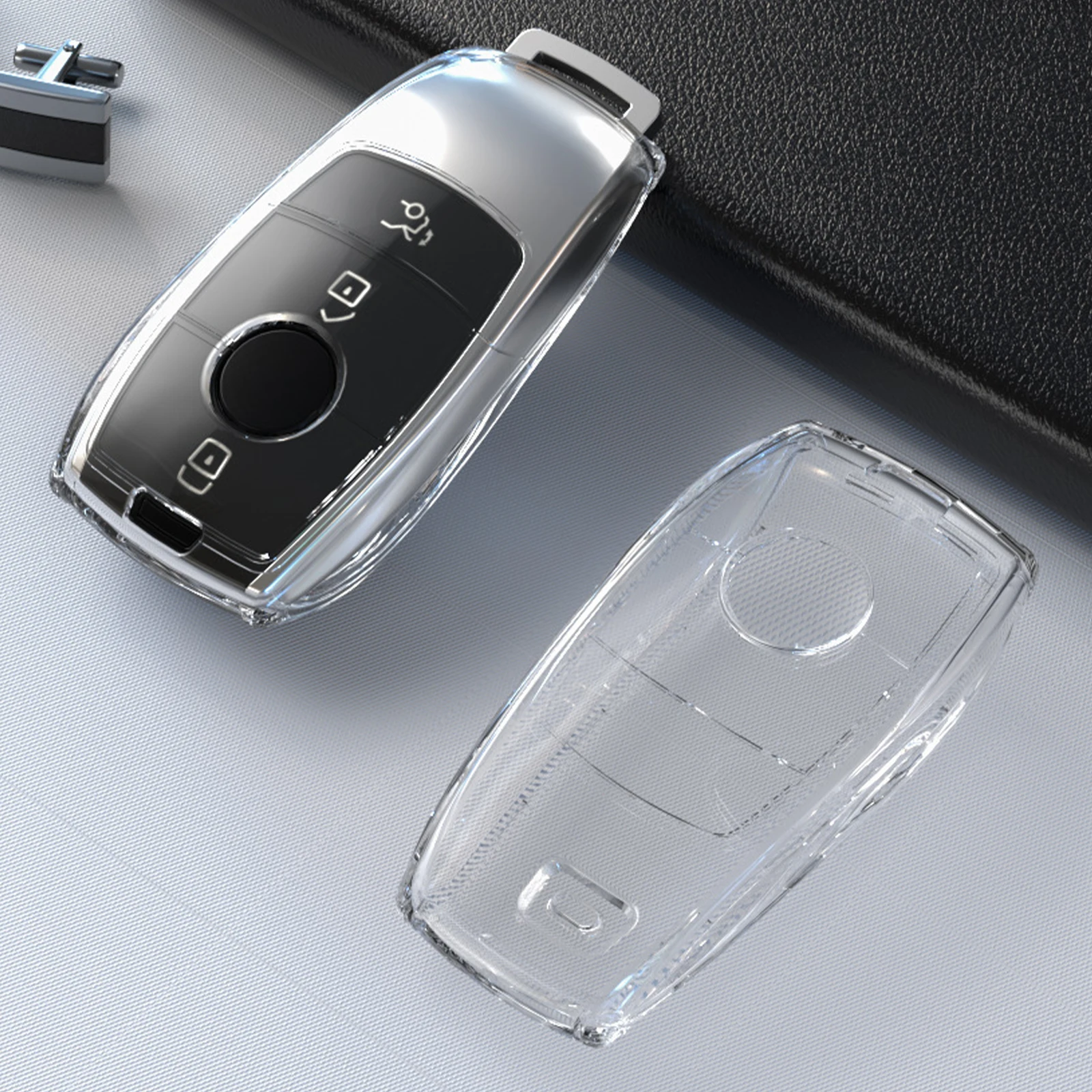 TPU Transparent Car Key Case Cover for Mercedes Benz E C S GLC Class E200 E400 E63 W213 S550 S560 C260 A200 Key Shell Protector