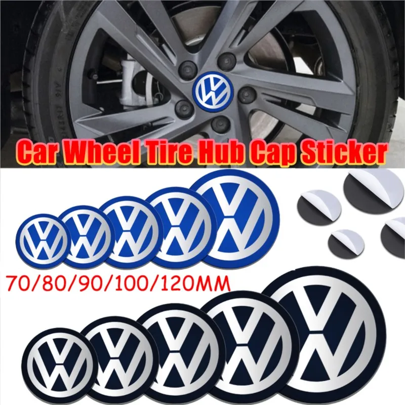 70/80/90/100/120MM Auto Aluminium Wielnaafafdekking Badge Band hub Stickers Voor Volkswagen VW GOLF Tiguan TOURAN PASSAT GTI R