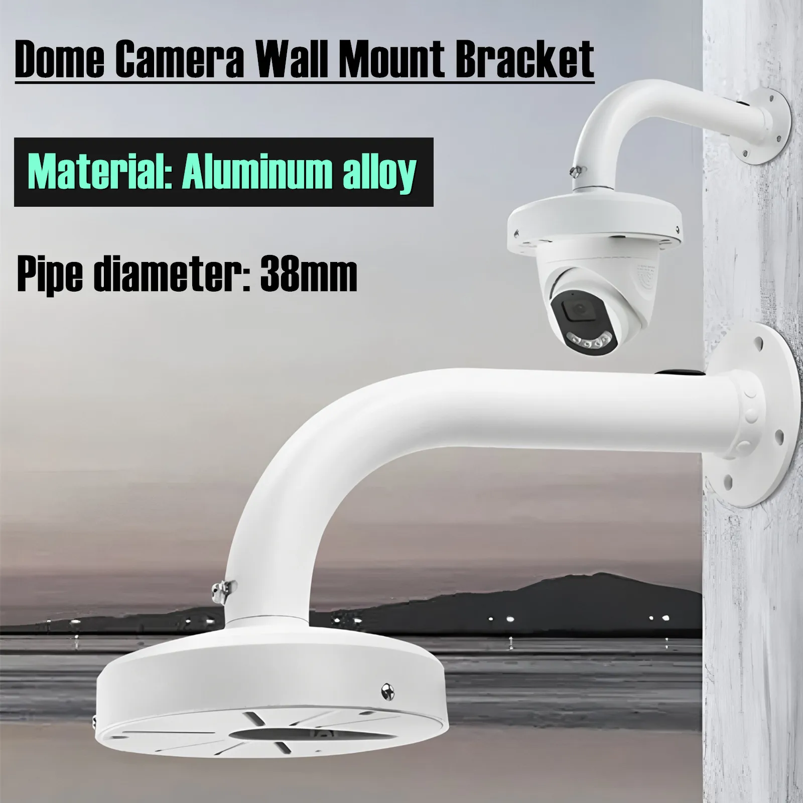 Support mural universel en alliage d'aluminium pour caméra IP breton, support de sécurité CCTV, longueur du bras 180mm, 260mm, 370mm