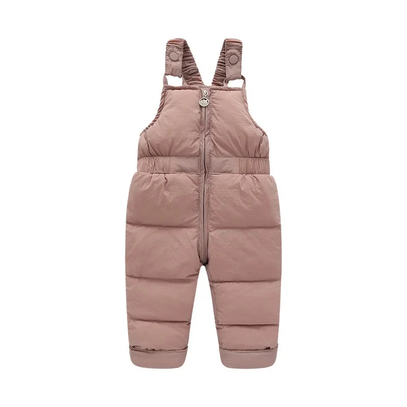 Baby Boys Thicken Warm Rompers Girls Thicken Winter Down Pants Kids Casual Solid Colour Trousers Baby Solid Colour Overalls