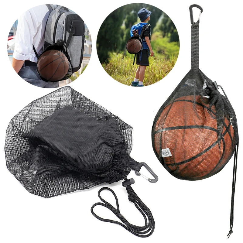

Баскетбольный рюкзак на шнурке, портативная сетчатая сумка, сумки для хранения футбольного волейбольного мяча, спортивное оборудование для велоспорта на открытом воздухе