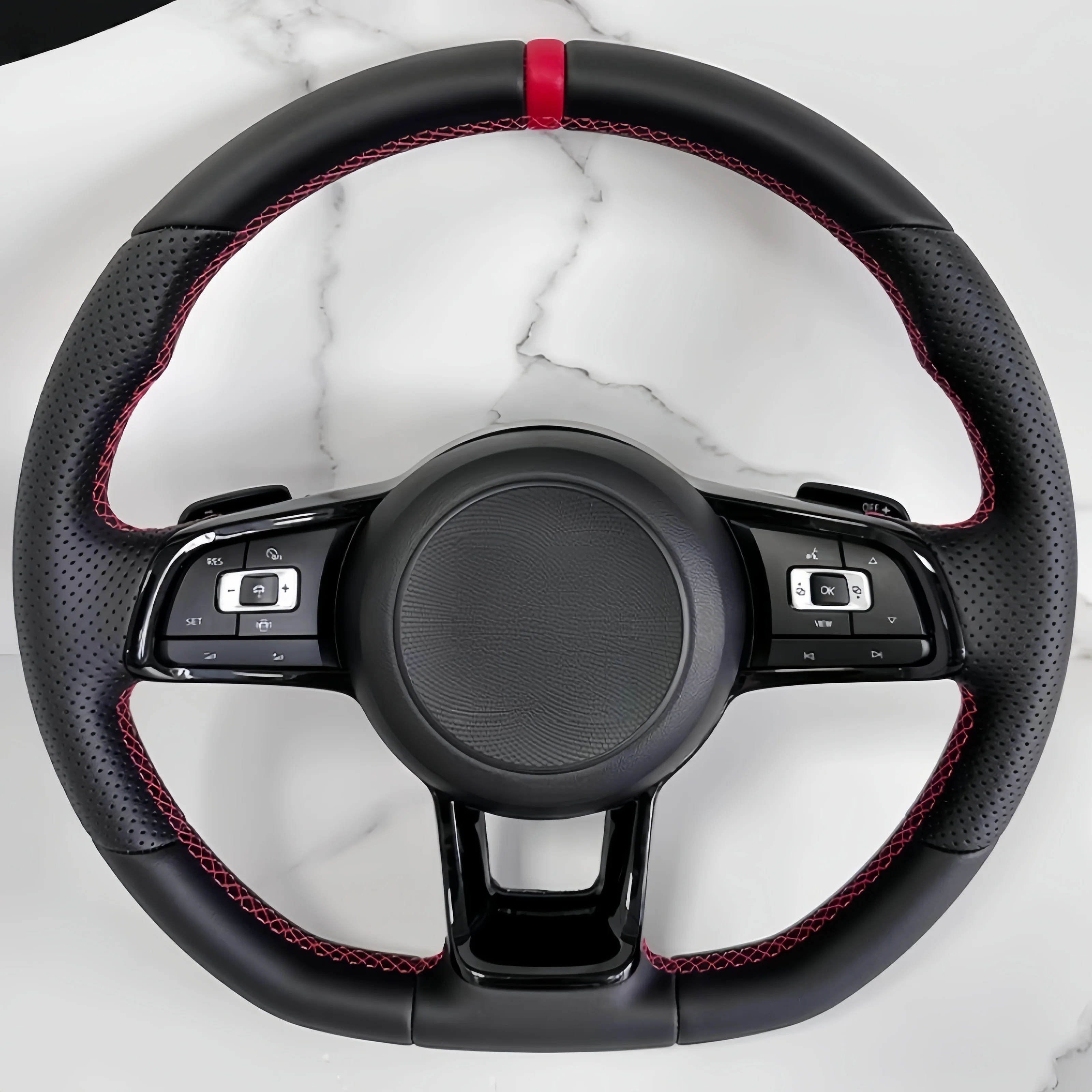 Suitable for  GTI MK7 Polo GTS GTD GTE R CC R-Line Can Be Customized Leather Car Steering Wheel