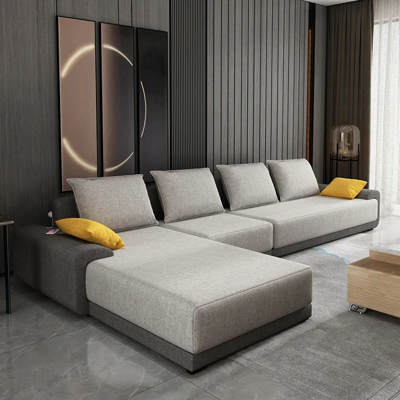 

ofa 3,3/3 метра, ткань из хлопка и льна с латексом, большая и маленькая квартира, простая и современная гостиная.