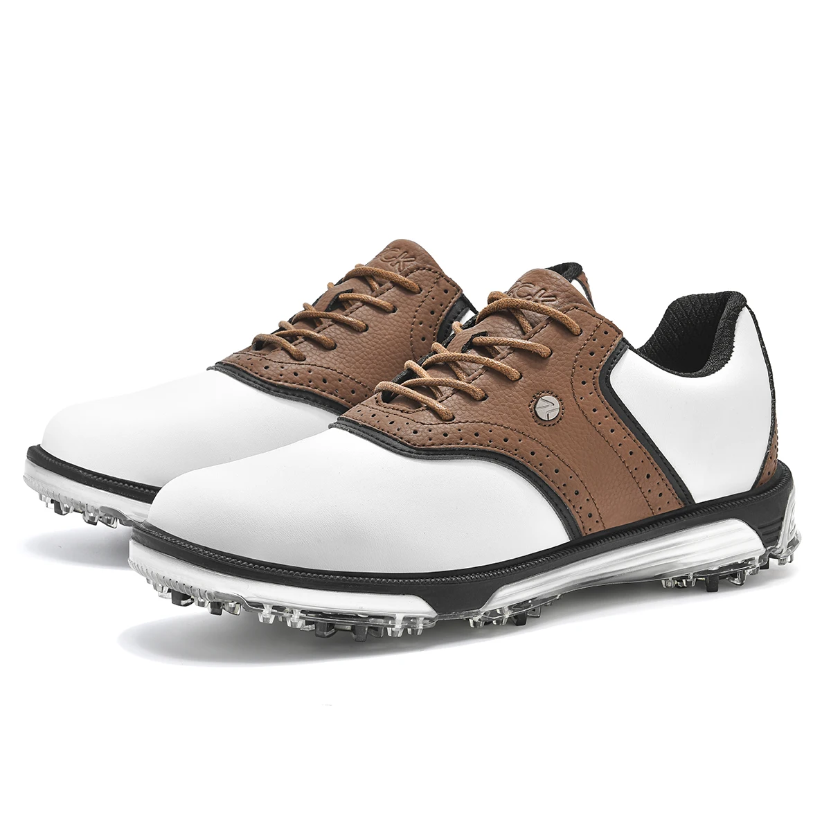 Zapatos de golf impermeables, zapatos deportivos para golfista, zapatillas de golf tobilleras para hombre, suministros, zapatos de golf, zapatos antideslizantes y cómodos para caminar, color blanco