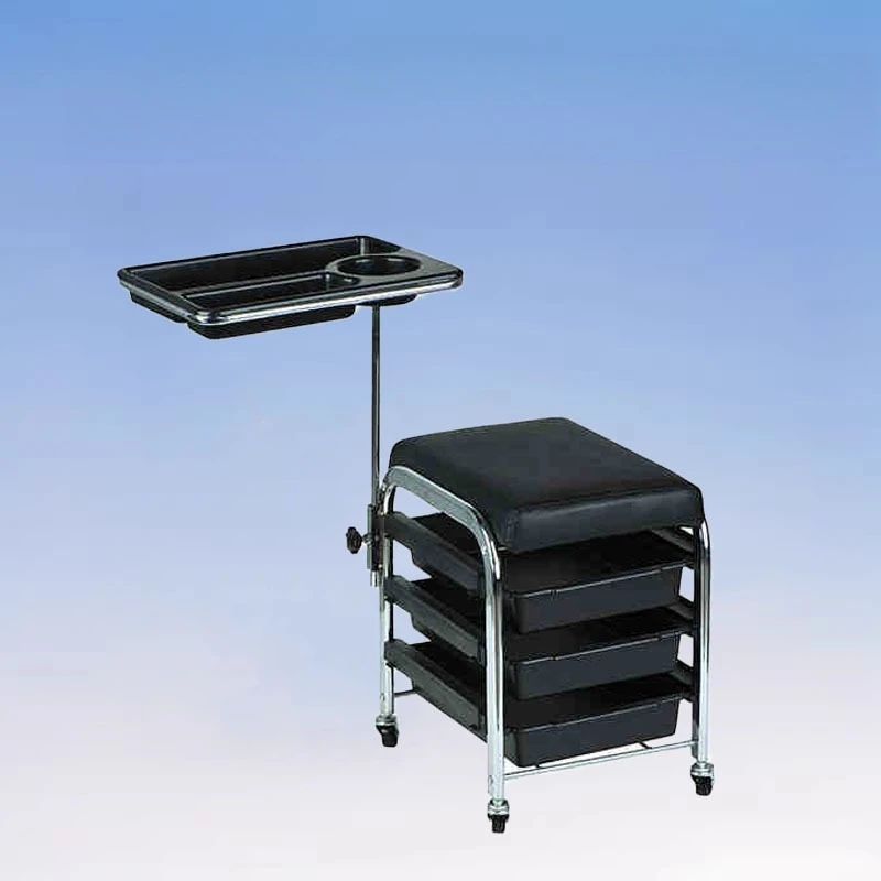 Removable pedicure stool chair with drawer seat, tool cart storage rack