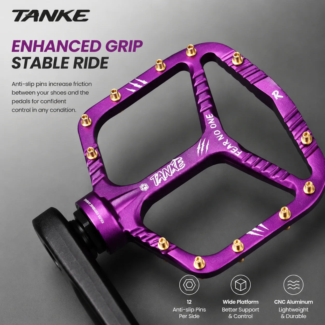 Pedal Platform Flat - TANKE MTB Pedals Aluminum Alloy Flat