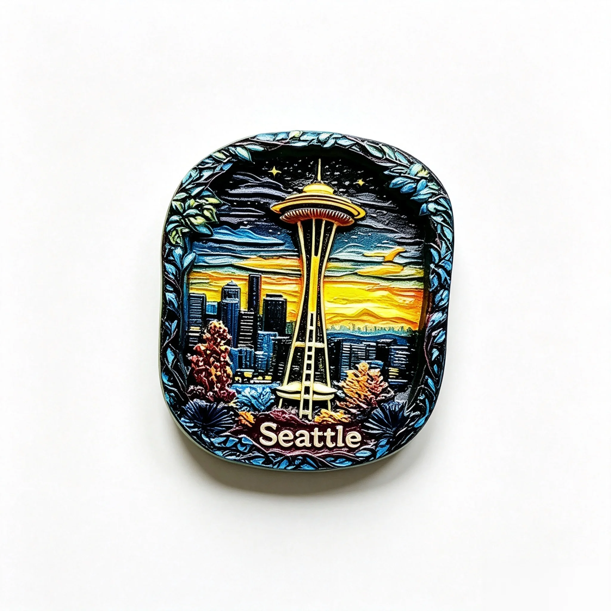 3D Resin Seattle Fridge Magnet Space Needle USA City Skyline Tourist Souvenir Refrigerator Magnetic Sticker Home Kitchen