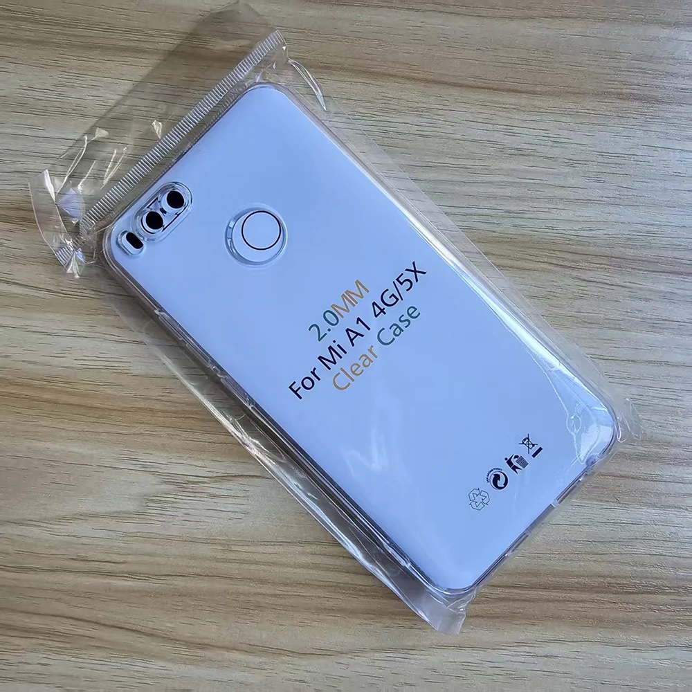 Für Xiaomi Mi A1 Hülle 2,0 mm dicke Linse schützende klare Abdeckung Xiaomi A1 Silikon transparente Hülle
