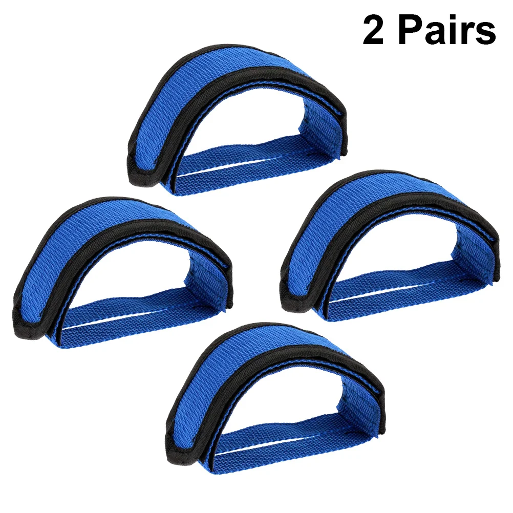 

2Pairs Bicycle Pedal Straps Adjustable Non-Slip Bike Toe Clips Dense Nylon Fastening Foot Secure Fit for Road Mountain Fixed
