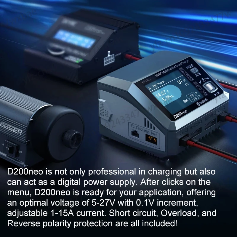 D200neo Charger AC 200W DC 800W 1-6S Lipo Battery Balance Charger Discharger Multi-Function Smart Charger