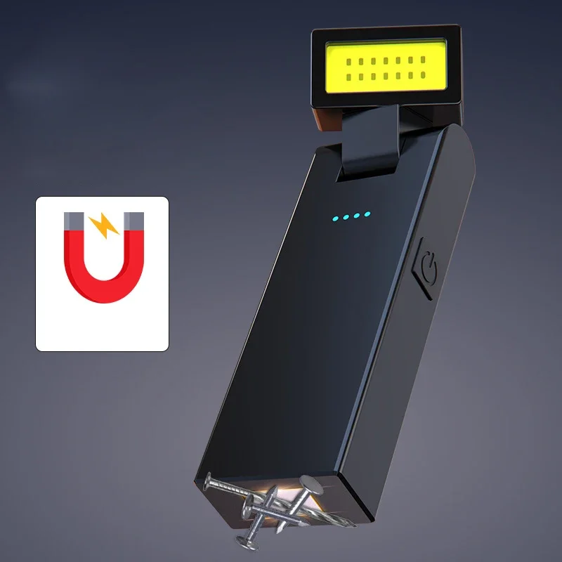 Portable Mini LED Flashlight Rechargeable Powerful Work Light 180° Rotatable Emergency Torch Magnetic Outdoor Camping Car Lamp