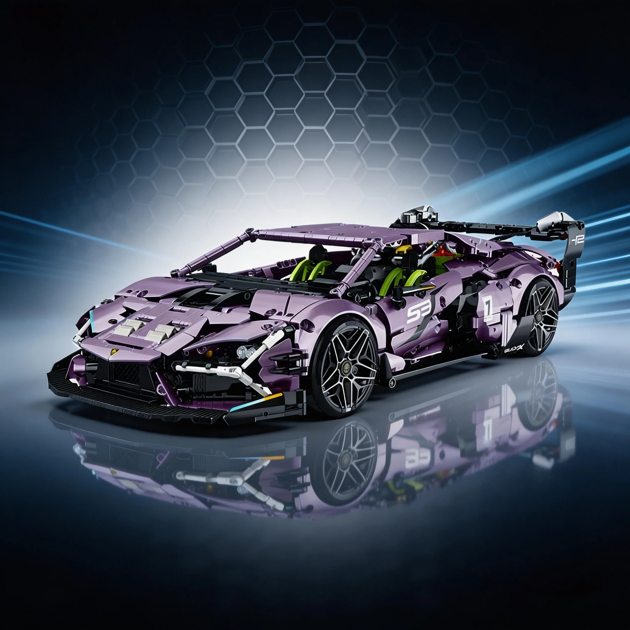 

1:10 Technical Series Racing Sport Car Building Block City Mechanical Speed Vehicle Model Brick Toy For Kid Birthday Gift MOC