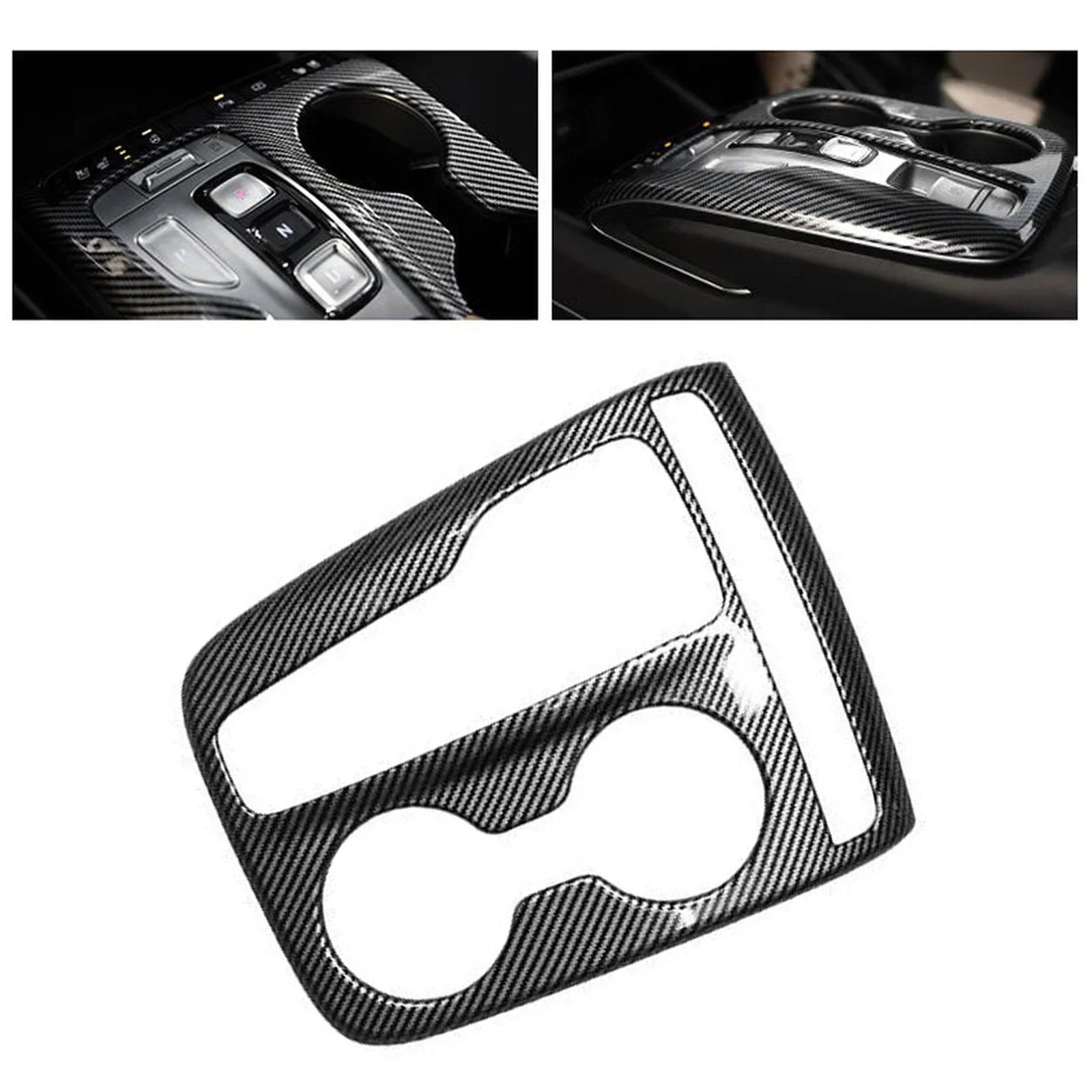 For Hyundai Tucson NX4 2021 2022 Car Central Control Gear Shift Box Panel Cover Sticker Interior Accessories Carbon Fiber Look