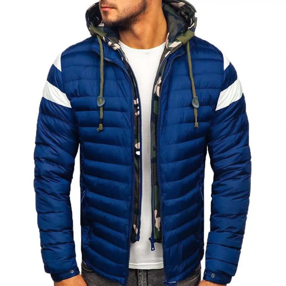 Men Winter Parkas Fashion Solid Hooded Cotton Coat Jacket Casual Warm Clothes Mens Overcoat Streetwear Puffer Jacket