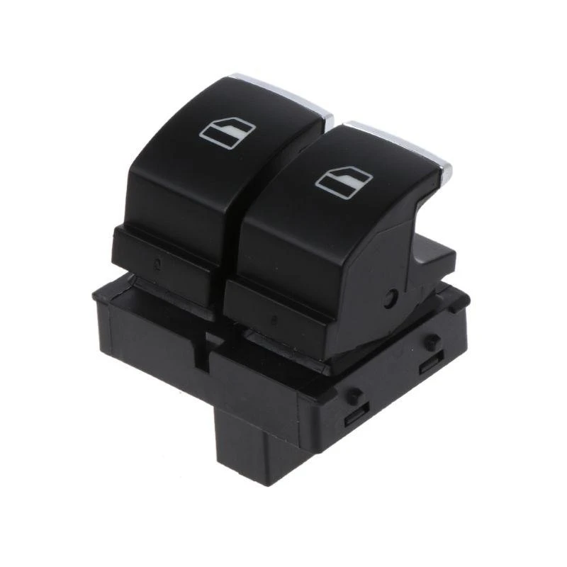 

31BC 5K3959857 Car Power Chrome Plated Window Lifter Control Button Switch Suitable for VW Golf GTI Passat B6 Rabbit 2 Doors