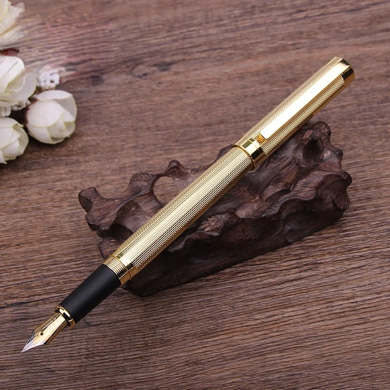 Luxury Gold Metal Fountain Pen Office School Stationary Nibs for Fountain Pens business hotel Gift