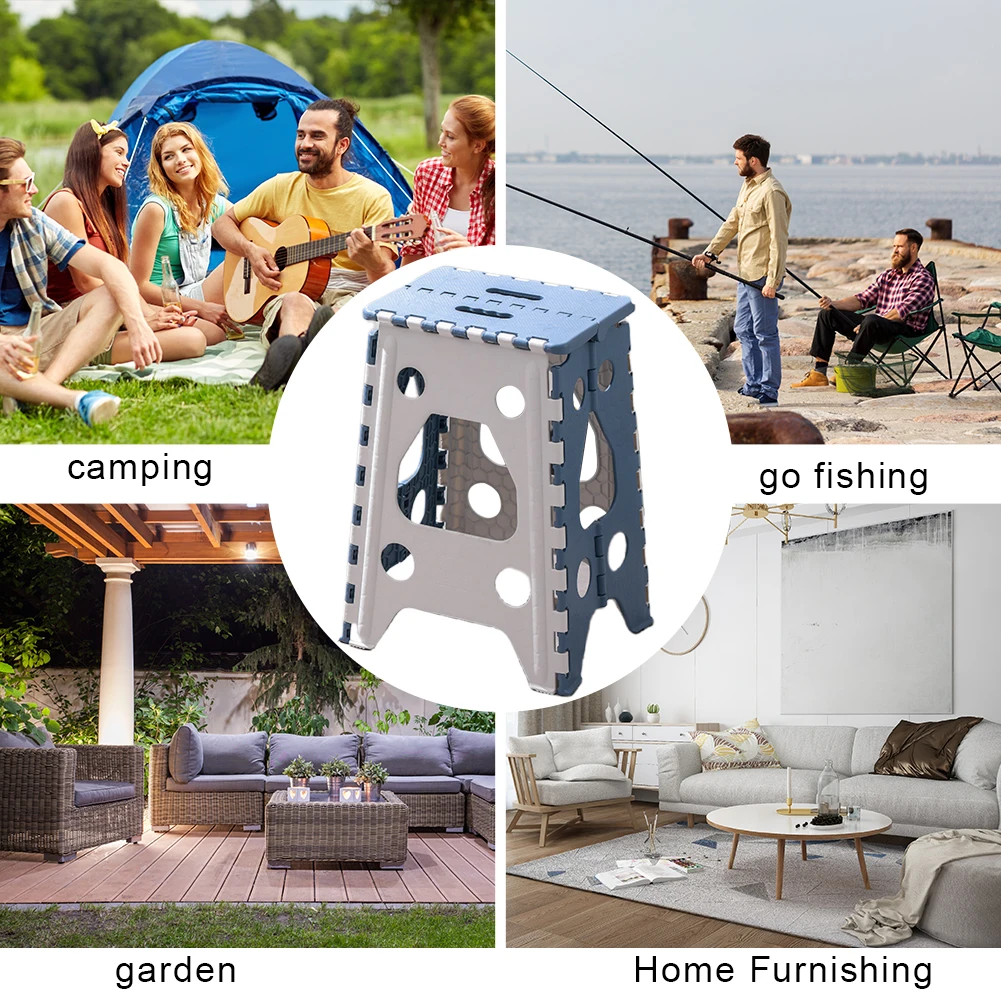 18 Inch Folding Step Stool 400 LBS Capacity Foldable Stool Heavy Duty Step Stool Non Slip Folding Stools for Kitchen Dining Room