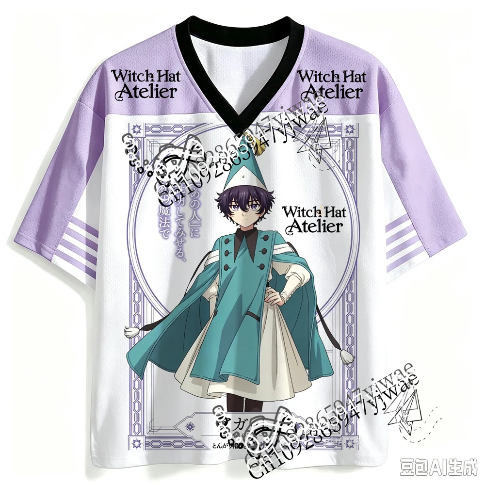 2026 Hexenhut Atelier Anime Coco Tetia Qifrey Grafik-Jersey V-Ausschnitt Modisches Streetwear-Fan-T-Shirt Sommer Herren Damen T-Shirt – Detail 9