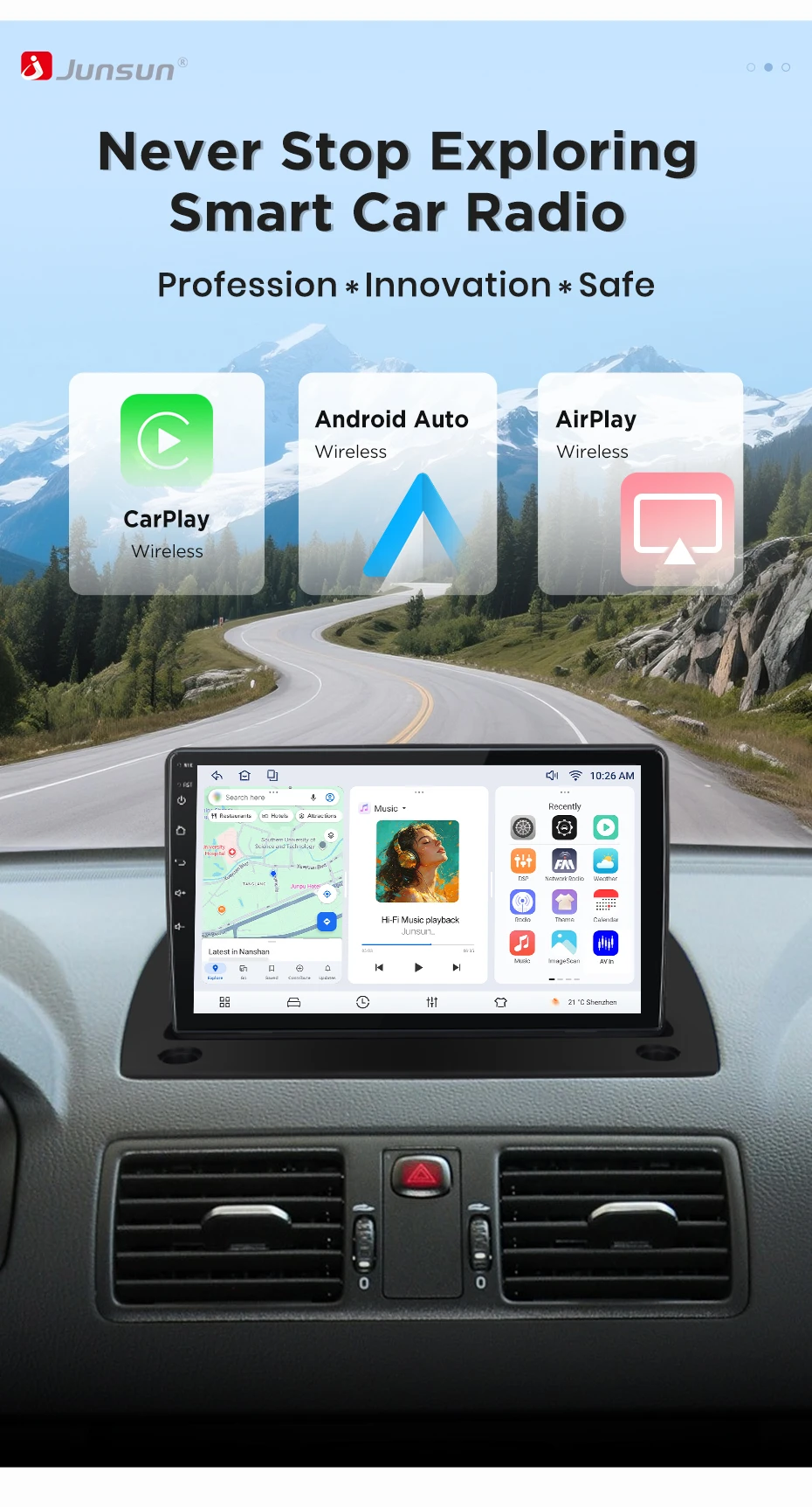 Android Autoradio für Volvo XC90 2002-2014 GPS-Navigation, Multimedia, WiFi, DSP, RDS, BT, SWC,