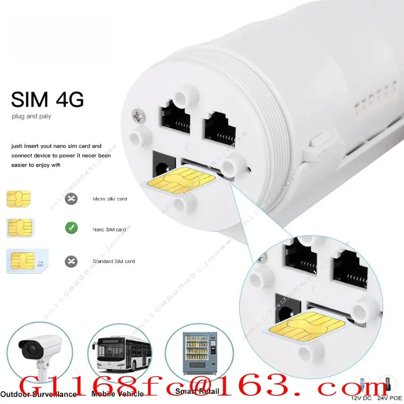 300Mbps Wifi Cpe Modem Router IP65 Waterproof 24v Poe Power Supply Outdoor 4g Wireless Lte Router (with SIM Card)