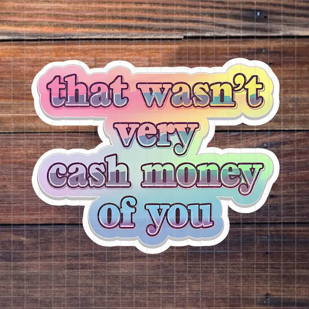 Vibey Cash Meme Rainbow Text Vinyl Sticker Matte Decal For Laptop Notebook Internet