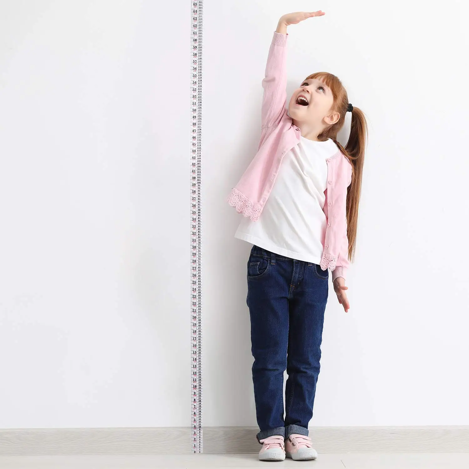 Righello adesivo indicatore di altezza per la stanza del bambino della scuola materna dell'aula di casa che misura le ragazze dei ragazzi dei bambini