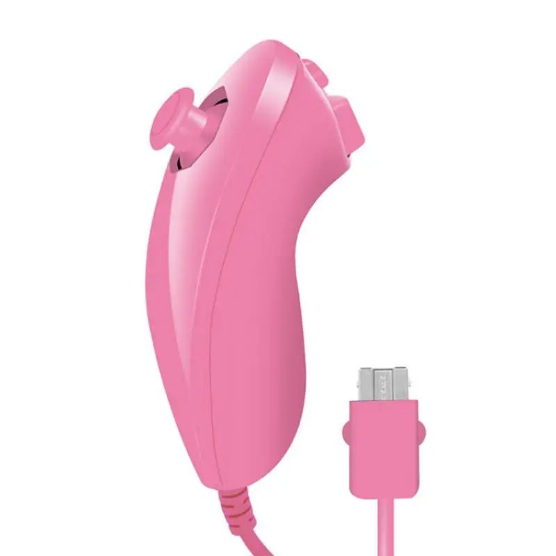 นันชัคซ้ายขวาสำหรับ Wii ด้ามจับเกมโค้งมนสำหรับ Nintendo Wii คอนโทรลเลอร์เกม Nunchuck สำหรับ Wii Gamepad