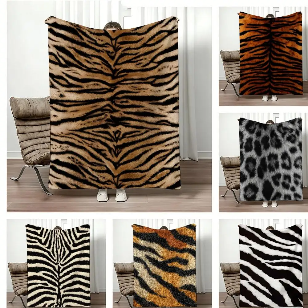 Manta Ligera de Franela con Estampado Animal, 240g, Suave y Agradable al Tacto, Ideal para el Verano
