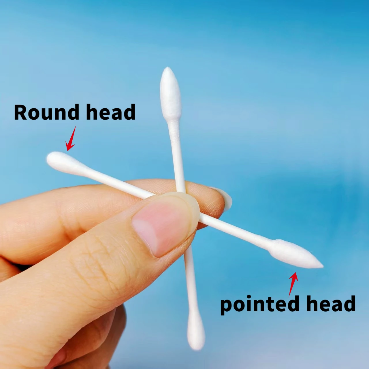 300개입 추석 테마 양면 두꺼운 면봉, 뾰족한 둥근 면봉, 추석 요소 면봉