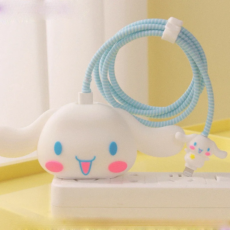 Sanrio Hello Kitty Charger Smart Cover New Cartoon Kuromi Suitable Apple Data Cable Charging Cable Decoration Women Accessories