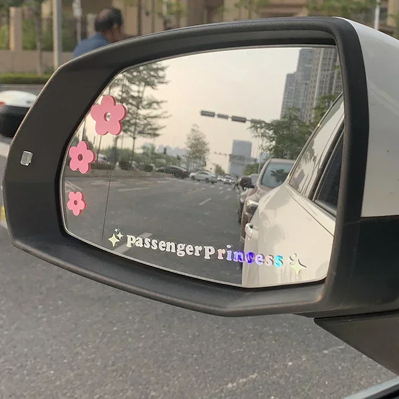 2Pcs Passenger Princess Star Rearview Mirror Vinyl Sticker, Funny Decal for Car Side Mirror Auto Exterior Decor Accessories