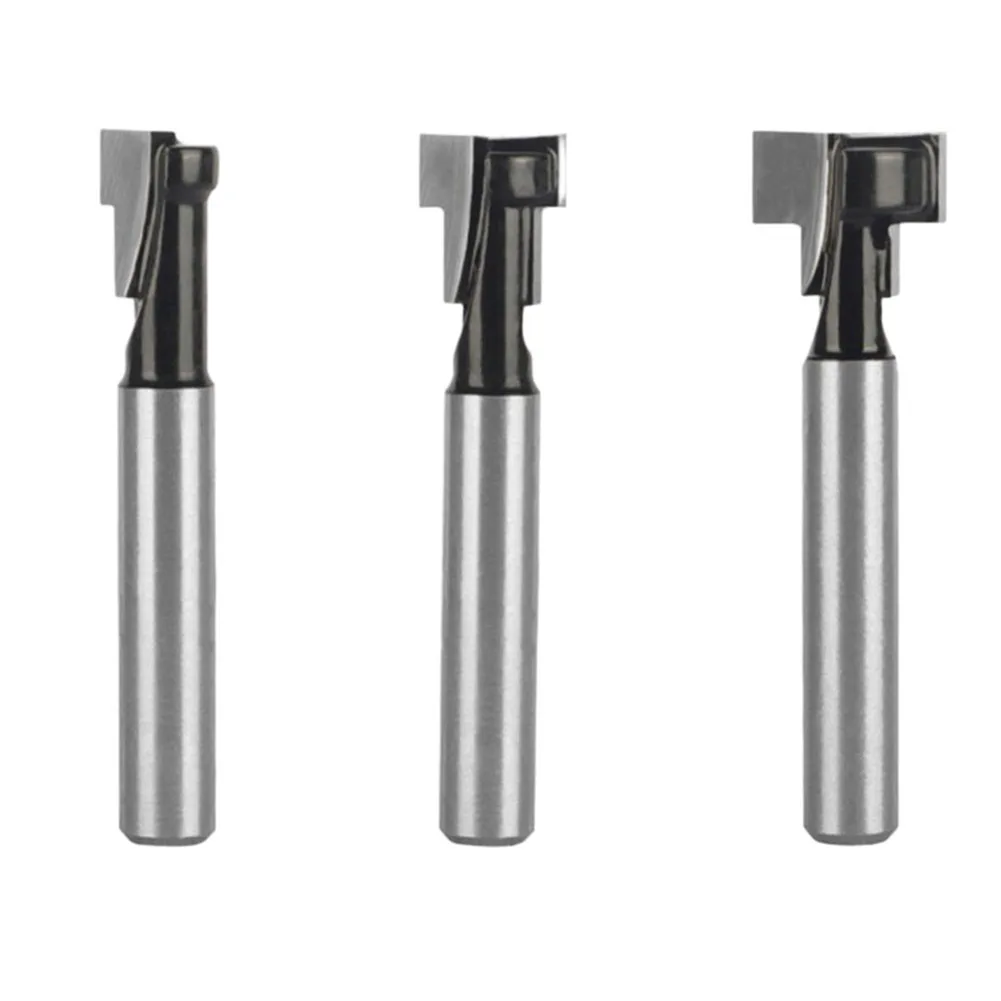 Corpo de aço tratado termicamente 3PC T Slot Cutter Router Bit Set com lâmina de liga de alta dureza suave dentro e fora