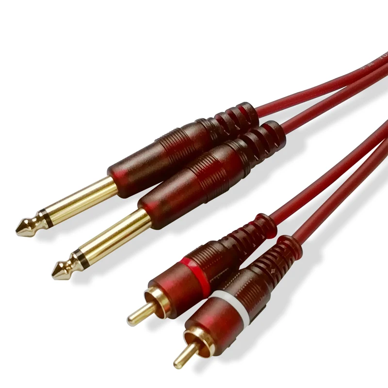 

Digizulu Pro Audio Instrument Cable Dual 6.35mm (1/4") Mono Male to 2 RCA Male, for Mixer/Amplifier, High-Quality Adapter Cord