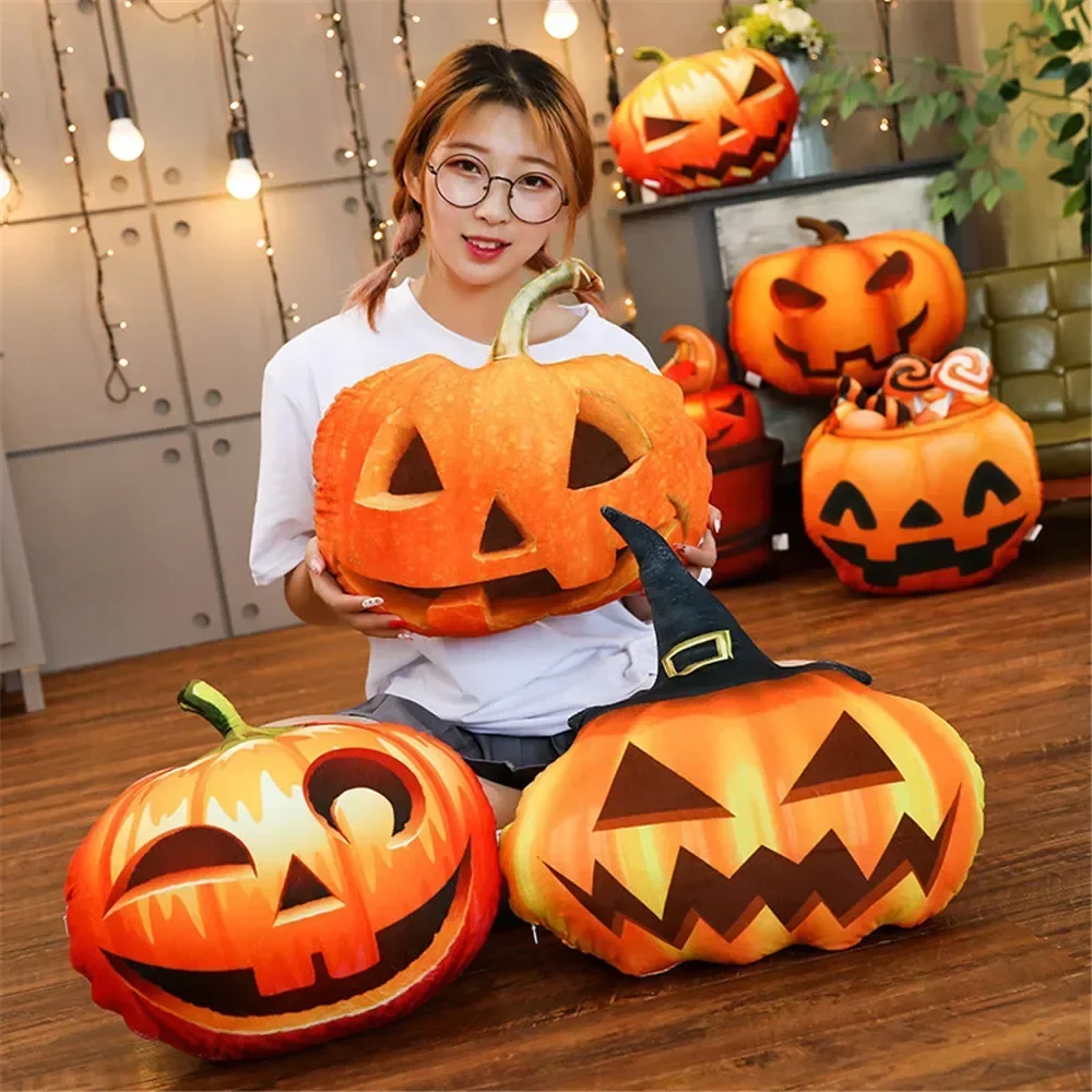 50cm Creative halloween pumpkin doll stuffed plush toy Car Sofa bed soft pumpkin hold pillow kids Children halloween gift