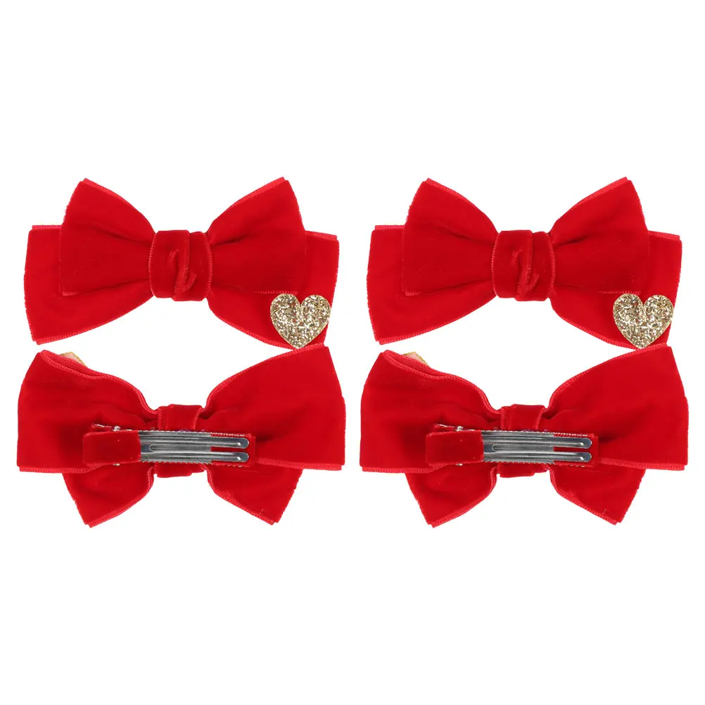 

4pcs Bow Hairpin Hair Clips With Bows Velvet Clips for Girls Hair Accessories Butterfly Bows Special Event Party