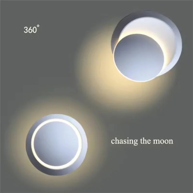 

A03F-5W LED Modern Wall Lamps 350 Degree Rotatable Lamp Wall 85-265V 3 Color Light Changer For Living Room & Bedroom