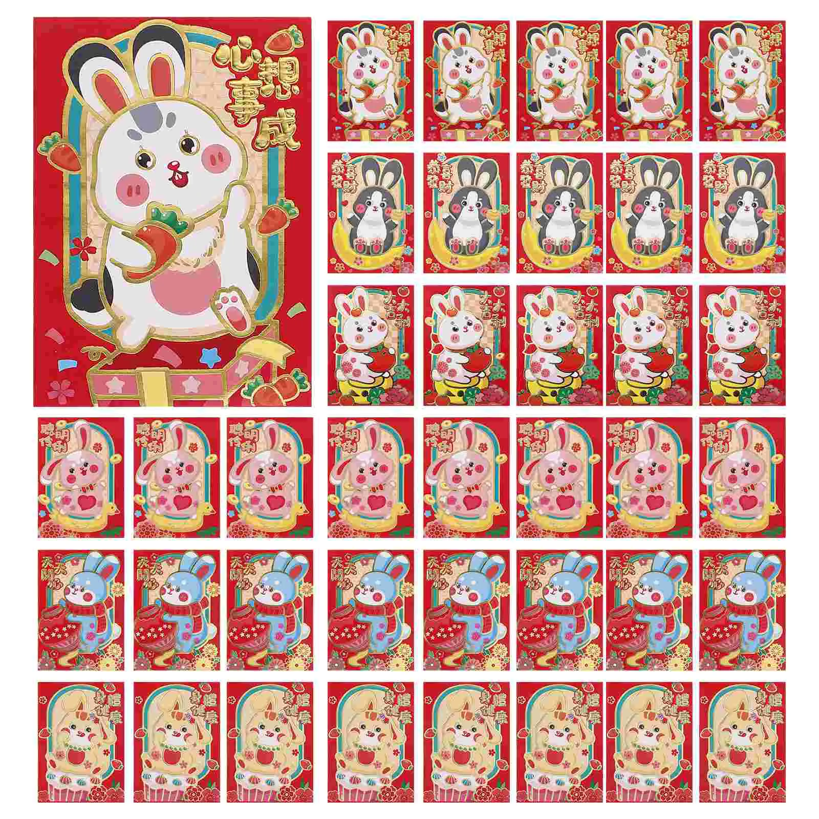 

60 Pcs Gift New Year 2023 of The Rabbit Red Packets Child Gifts Bunny Envelope Lucky Money Paper Envelopes