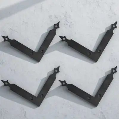 4Pcs Industrial Grade Iron Corner Bracket L Shape Angle Brace for Wooden Table Desk Shelf Chair Barn Door Furniture