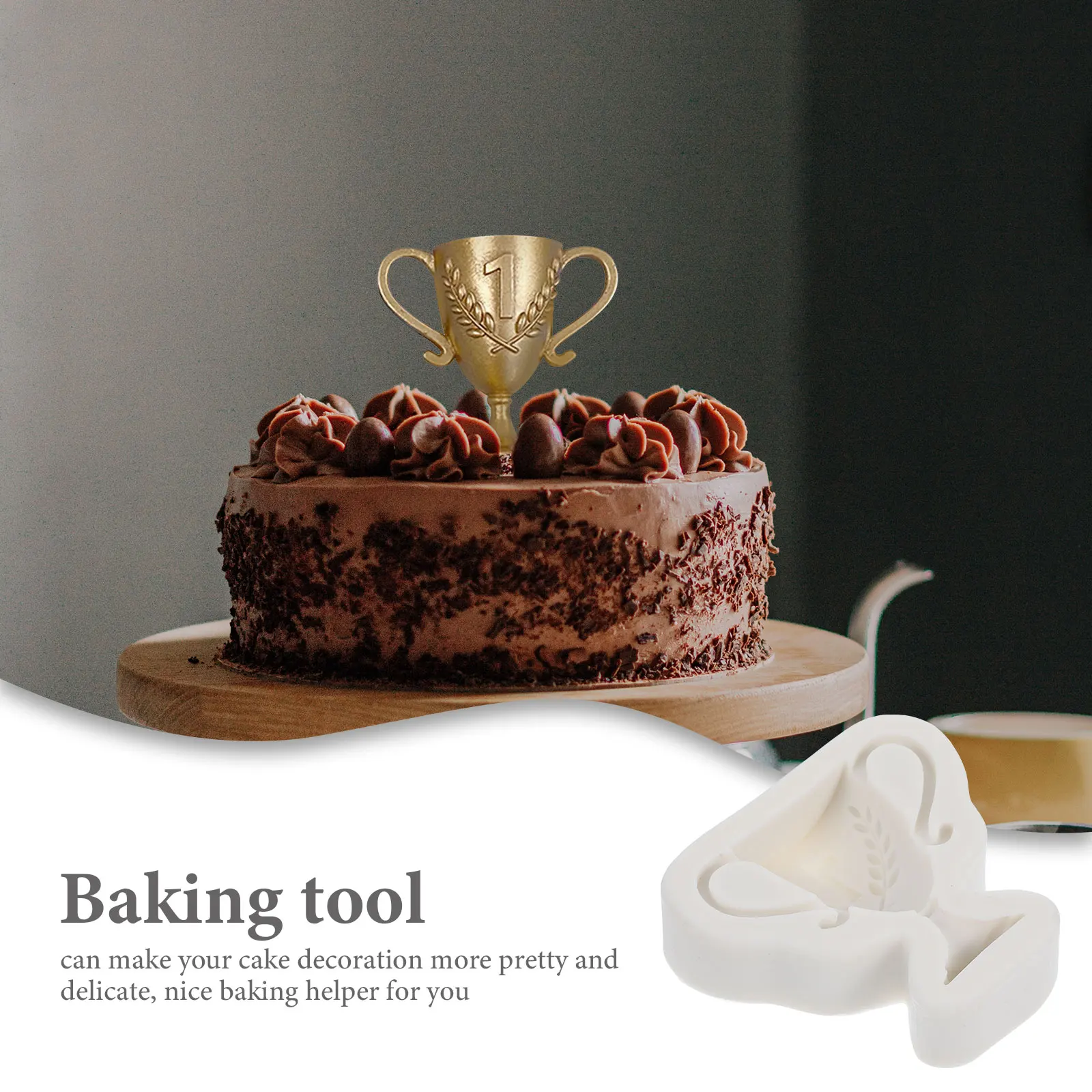 

Trophy Mold 53g SM-3018 Grey Silicone Kitchen Baking Prize Award Multi-use DIY Chocolate Cookie Fondant Cake Decor Molds