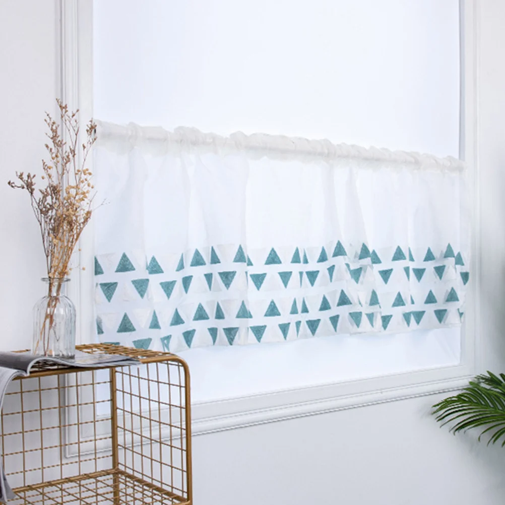 

Light Filtering Window Curtain 100X50Cm Semi Blackout Half Curtain For Living Room Bedroom Decorative Household Use