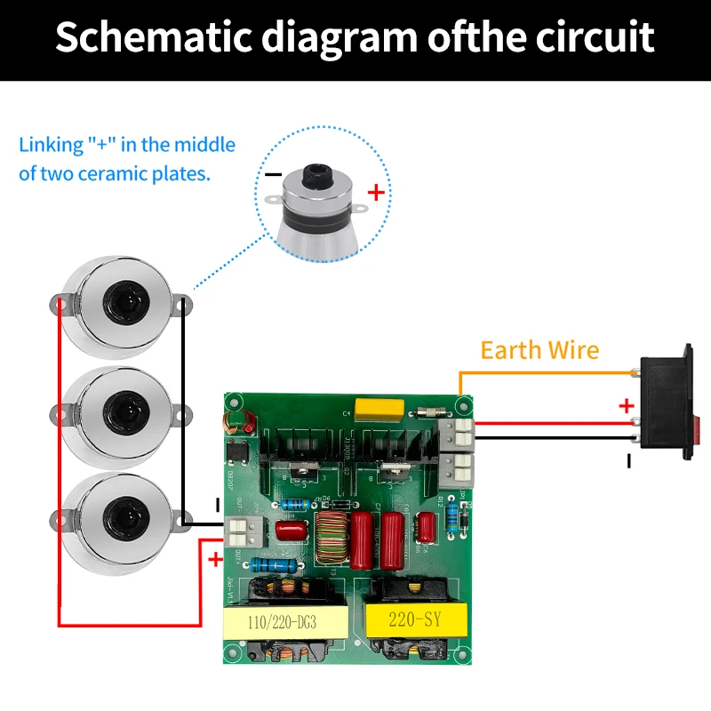 FanYingSonic 40KHz 150W Ultrasonic Cleaner Circuit Board Driver Transducer For Car Washer Washing Machine Generator