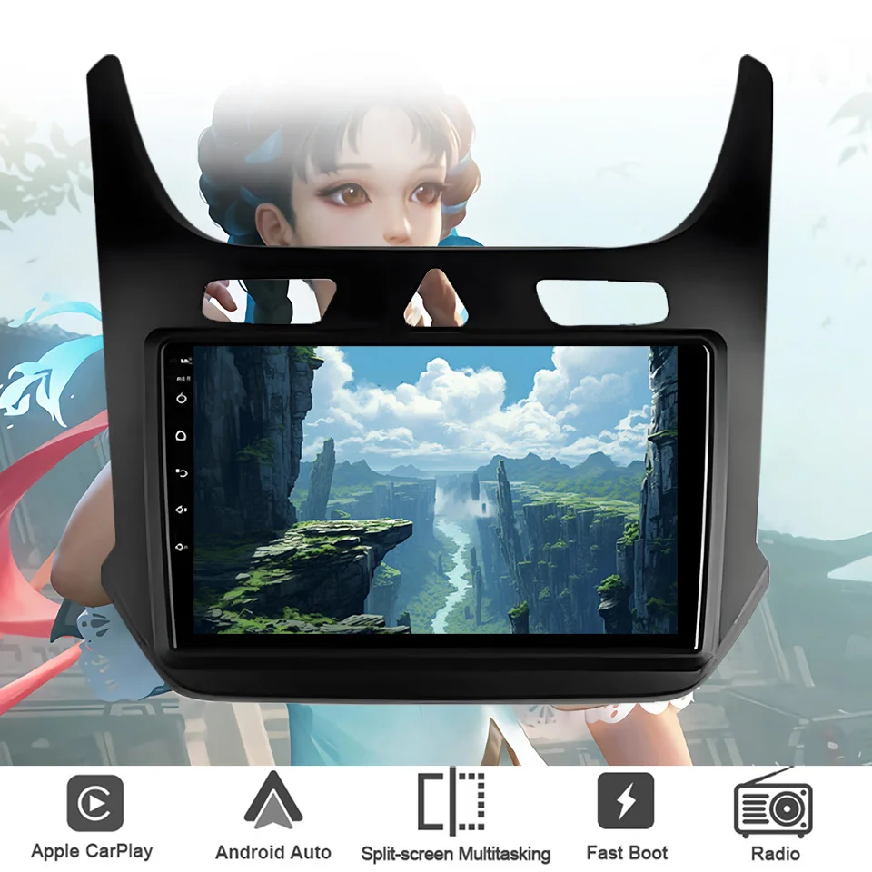 

9‘’ QLED Android 14 8G Ram Car GPS Navi Music Video Multimedia Player For Chevrolet Cobalt 2011 - 2018 Auto Stereo Head Unit
