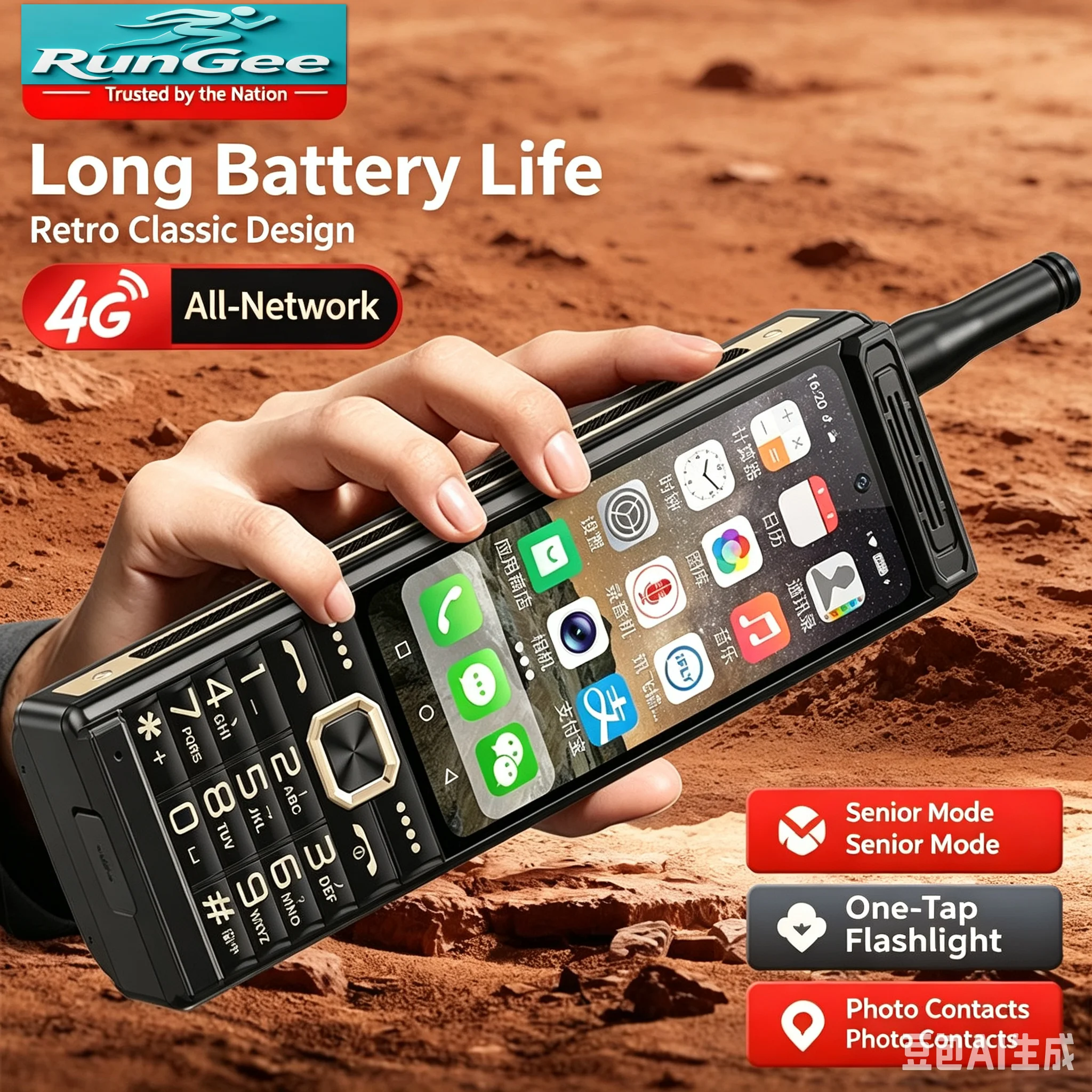 S6cd9509ef1be439c808818b560bbf219N Touch  Screen 4G LTE Mobile Phone Android 13 4GB RAM 64GB ROM Fast Charging Dual SIM WiFi 5G/BT5.0/GPS