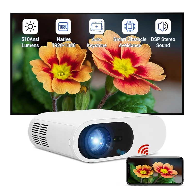 Original Factory L005A WiFi 5G 1080P Home Theater Beamer support 4K Android 9.0 Shenzhen Projector Provide OEM/ODM Service