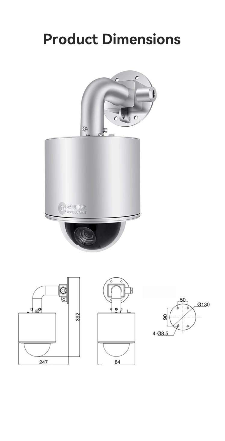 304 316L IP68 Marine Grade High-Speed POE Dome Camera PTZ CMOS Sensor Network Camera With Night Vision Explosion Proof Features